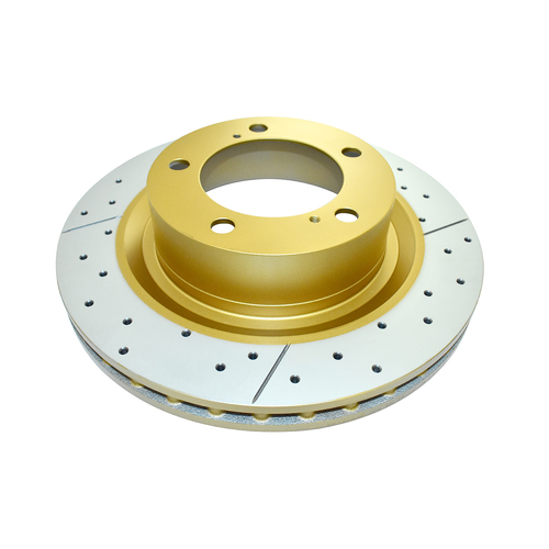 DBA Street Series Gold Cross Drilled & Slotted Brake Rotor (1) DBA2724X