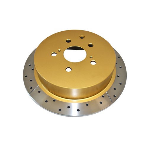 DBA Street Series Gold Cross Drilled & Slotted Brake Rotor (1) DBA2733X