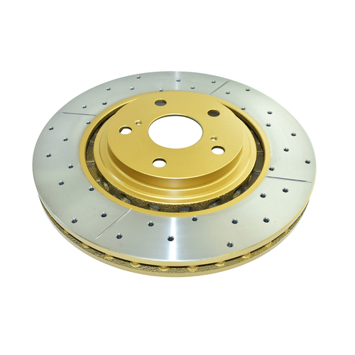 DBA Front Street Series Gold Cross Drilled & Slotted Brake Rotor (1) DBA2734X