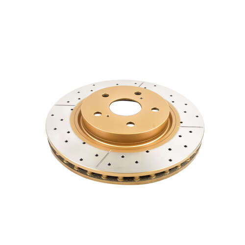 DBA Street Series Gold Cross Drilled & Slotted Brake Rotor (1) DBA2744X