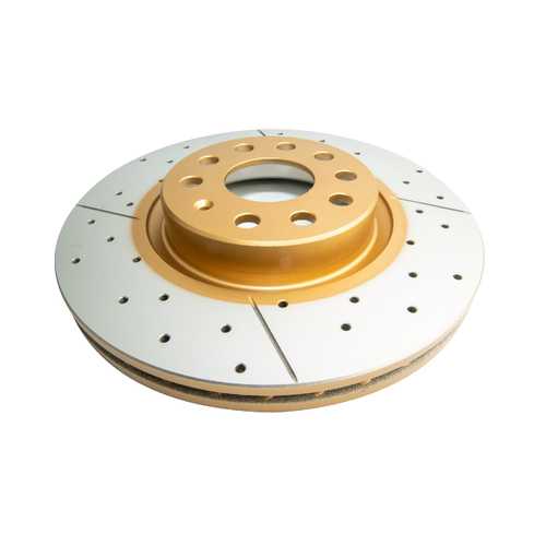 DBA Street Series Gold Cross Drilled & Slotted Brake Rotor (1) DBA2806X