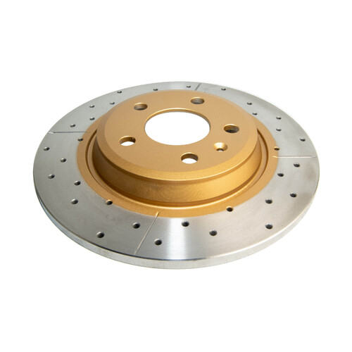 DBA Street Series Gold Cross Drilled & Slotted Brake Rotor (1) DBA2823X