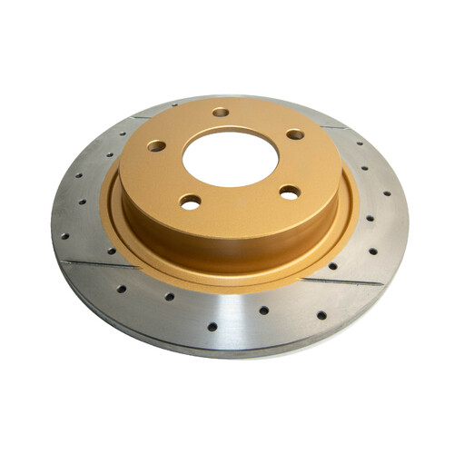 DBA Street Series Gold Cross Drilled & Slotted Brake Rotor (1) DBA2957X