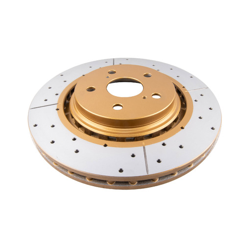 DBA Street Series Gold Cross Drilled & Slotted Brake Rotor (1) DBA3450X