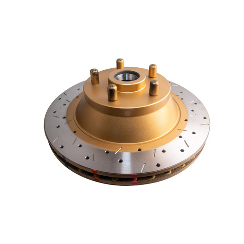 DBA 4000 Series Gold Cross Drilled & Slotted Brake Rotor (1) DBA4019XS