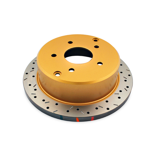 DBA 4000 Series Gold Cross Drilled & Slotted Brake Rotor (1) DBA4041XS