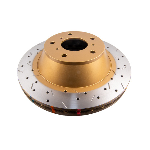 DBA 4000 Series Gold Cross Drilled & Slotted Brake Rotor (1) DBA4046BXS