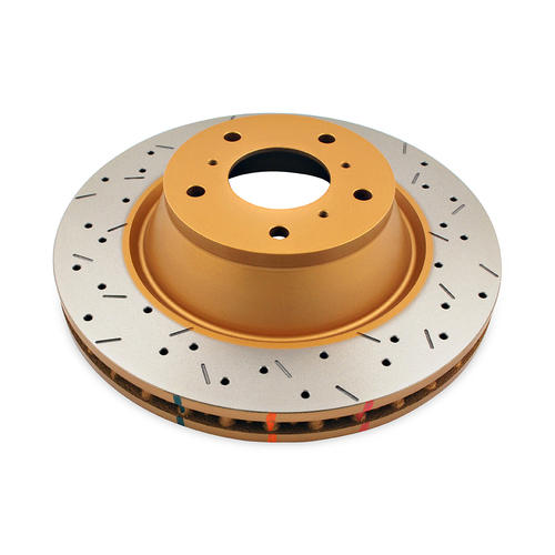 DBA 4000 Series Gold Cross Drilled & Slotted Brake Rotor (1) DBA4048XS