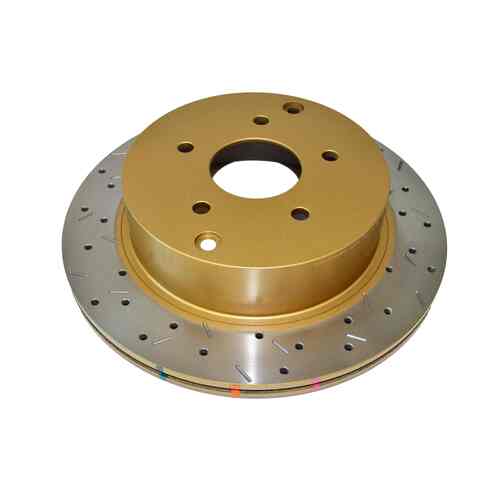 DBA 4000 Series Gold Cross Drilled & Slotted Brake Rotor (1) DBA4049XS