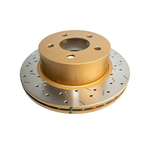DBA 4000 Series Gold Cross Drilled & Slotted Brake Rotor (1) DBA4096XS