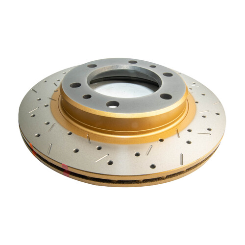 DBA 4000 Series Gold Cross Drilled & Slotted Brake Rotor (1) DBA4151XS