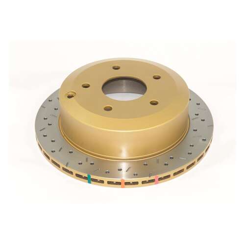 DBA 4000 Series Gold Cross Drilled & Slotted Brake Rotor (1) DBA42021XS