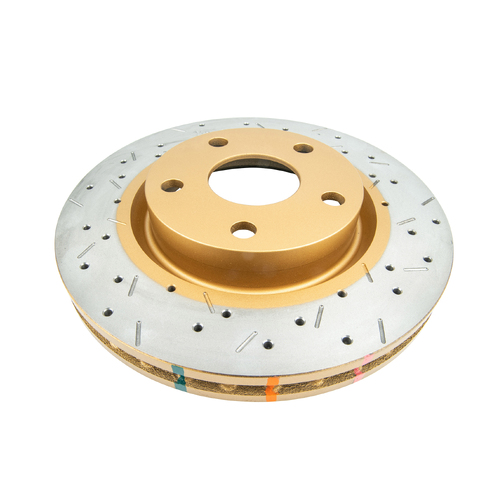 DBA Front 4000 Series Gold Cross Drilled & Slotted Brake Rotor (1) DBA42026XS