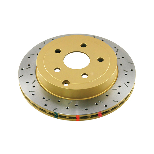 DBA 4000 Series Gold Cross Drilled & Slotted Brake Rotor (1) DBA42027XS