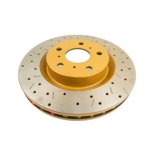 DBA 4000 Series Gold Cross Drilled & Slotted Brake Rotor (1) DBA42028XS