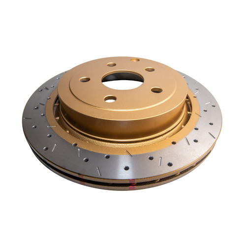 DBA 4000 Series Gold Cross Drilled & Slotted Brake Rotor (1) DBA42029XS