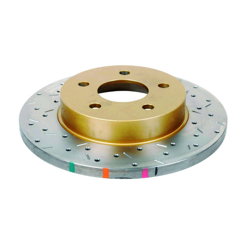DBA 4000 Series Gold Cross Drilled & Slotted Brake Rotor (1) DBA42053XS