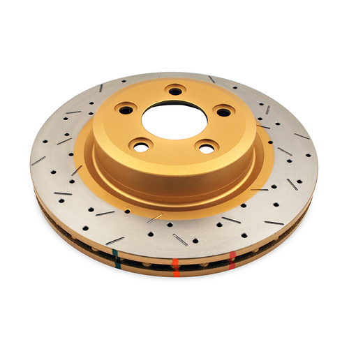 DBA Front 4000 Series Gold Cross Drilled & Slotted Brake Rotor (1) DBA42107XS