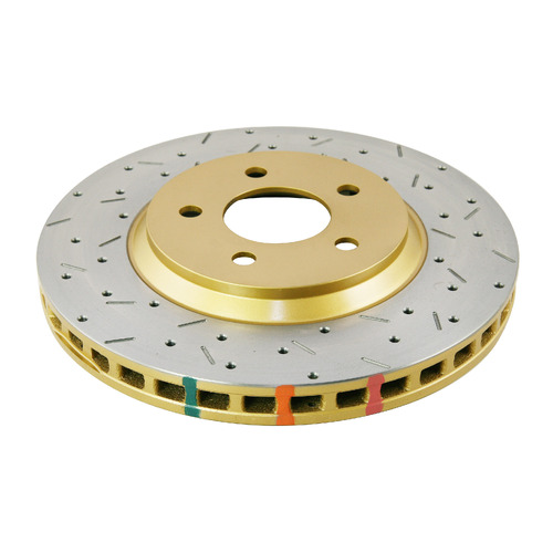 DBA 4000 Series Gold Cross Drilled & Slotted Brake Rotor (1) DBA42113XS