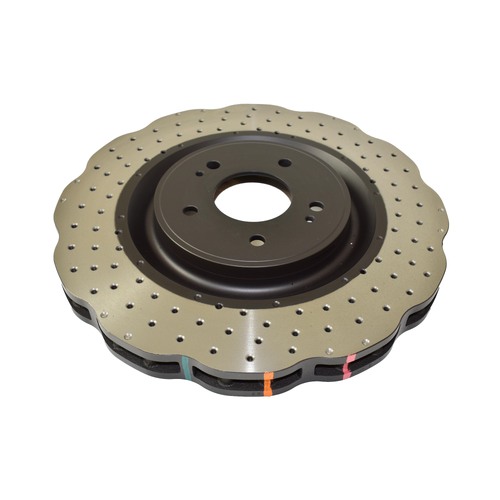 DBA 4000 Series Wave Style Cross Drilled & Dimpled Brake Rotor (1) DBA42224WXD