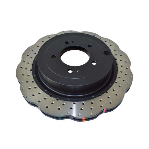 DBA 4000 Series Wave Style Cross Drilled & Dimpled Brake Rotor (1) DBA42225WXD