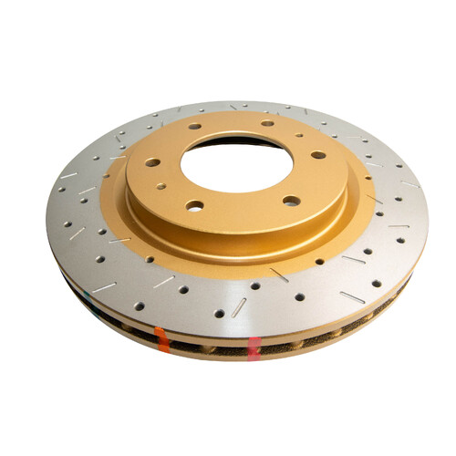 DBA 4000 Series Gold Cross Drilled & Slotted Brake Rotor (1) DBA42234XS