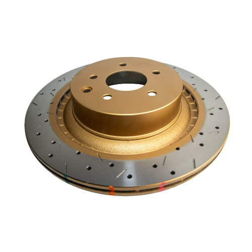 DBA 4000 Series Gold Cross Drilled & Slotted Brake Rotor (1) DBA42315XS