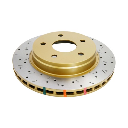DBA 4000 Series Gold Cross Drilled & Slotted Brake Rotor (1) DBA42442XS