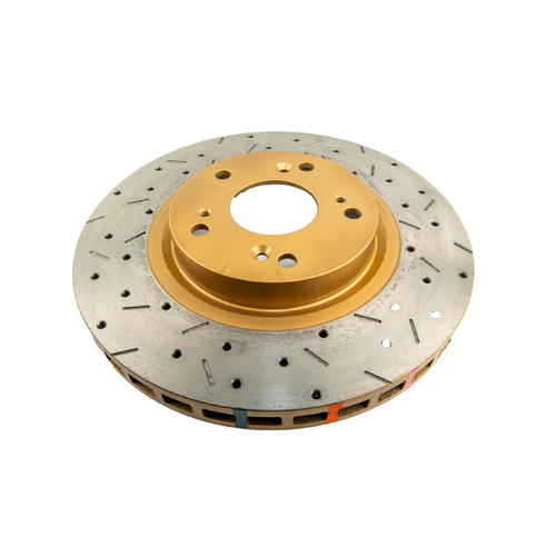 DBA 4000 Series Gold Cross Drilled & Slotted Brake Rotor (1) DBA42500XS