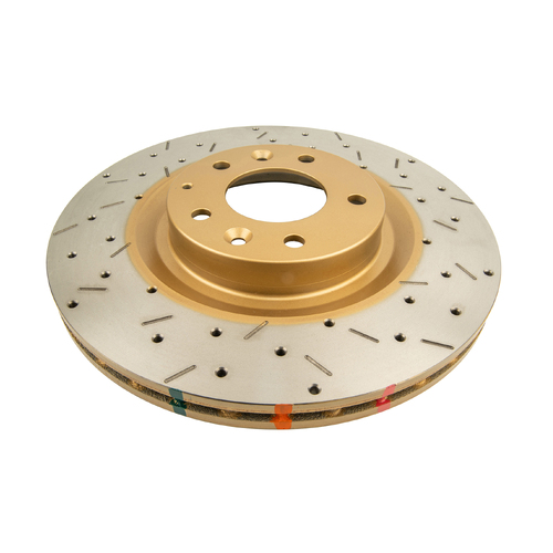 DBA 4000 Series Gold Cross Drilled & Slotted Brake Rotor (1) DBA42550XS