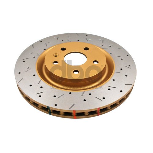 DBA 4000 Series Gold Cross Drilled & Slotted Brake Rotor (1) DBA42604XS