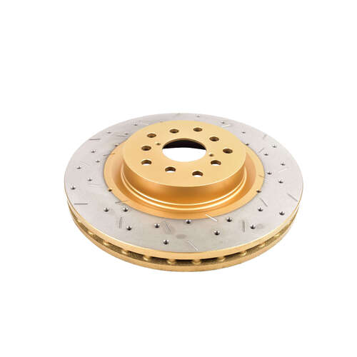DBA 4000 Series Gold Cross Drilled & Slotted Brake Rotor (1) DBA42650XS-10