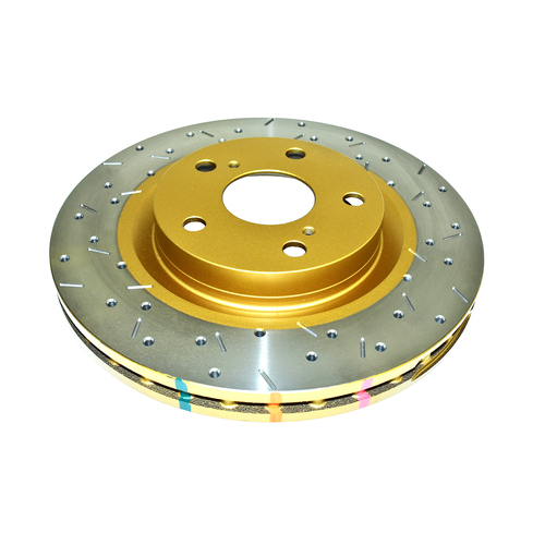 DBA 4000 Series Gold Cross Drilled & Slotted Brake Rotor (1) DBA42709XS