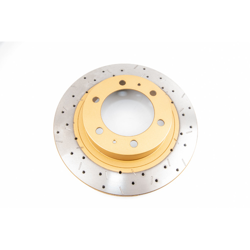 DBA 4000 Series Gold Cross Drilled & Slotted Brake Rotor (1) DBA42716XS