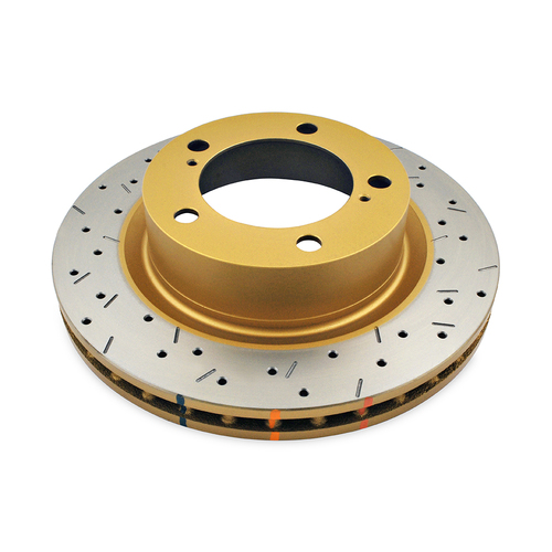 DBA 4000 Series Gold Cross Drilled & Slotted Brake Rotor (1) DBA42722XS