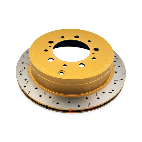 DBA 4000 Series Gold Cross Drilled & Slotted Brake Rotor (1) DBA42723XS