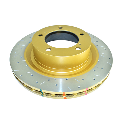 DBA 4000 Series Gold Cross Drilled & Slotted Brake Rotor (1) DBA42724XS
