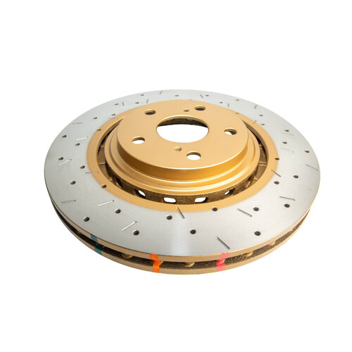 DBA Front 4000 Series Gold Cross Drilled & Slotted Brake Rotor (1) DBA42734XS