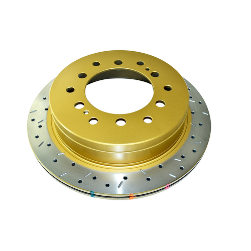 DBA 4000 Series Gold Cross Drilled & Slotted Brake Rotor (1) DBA42737XS