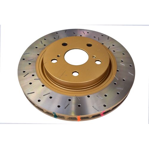 DBA 4000 Series Gold Cross Drilled & Slotted Brake Rotor (1) DBA42744XS