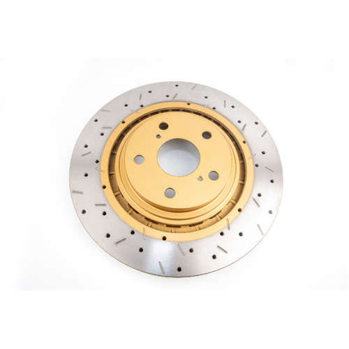 DBA 4000 Series Gold Cross Drilled & Slotted Brake Rotor (1) DBA42748XS