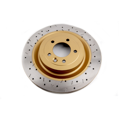 DBA 4000 Series Gold Cross Drilled & Slotted Brake Rotor (1) DBA43091XS