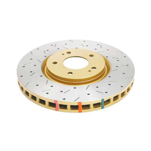 DBA 4000 Series Gold Cross Drilled & Slotted Brake Rotor (1) DBA4418XS