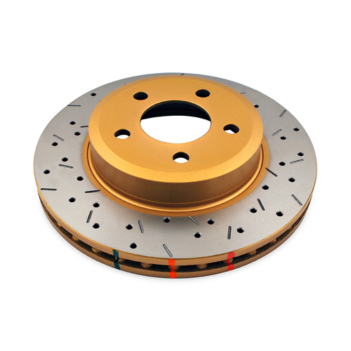 DBA Front 4000 Series Gold Cross Drilled & Slotted Brake Rotor (1) DBA4504XS