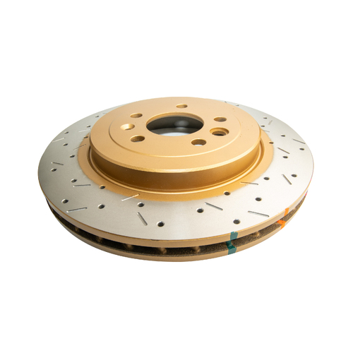 DBA 4000 Series Gold Cross Drilled & Slotted Brake Rotor (1) DBA4507AXS