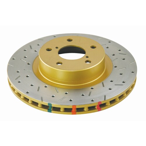 DBA Front 4000 Series Gold Cross Drilled & Slotted Brake Rotor (1) DBA4648XS