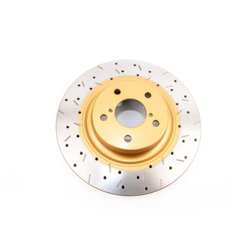 DBA 4000 Series Gold Cross Drilled & Slotted Brake Rotor (1) DBA4650XS