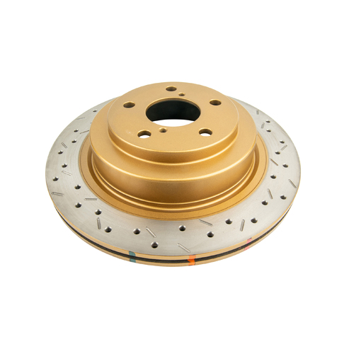DBA 4000 Series Gold Cross Drilled & Slotted Brake Rotor (1) DBA4653XS