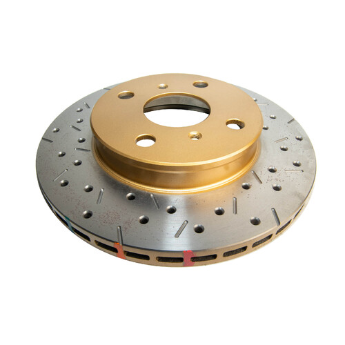 DBA 4000 Series Gold Cross Drilled & Slotted Brake Rotor (1) DBA4714XS