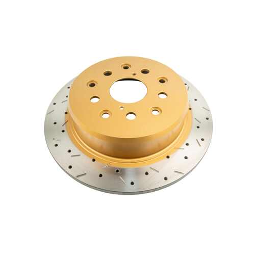 DBA 4000 Series Gold Cross Drilled & Slotted Brake Rotor (1) DBA4749XS